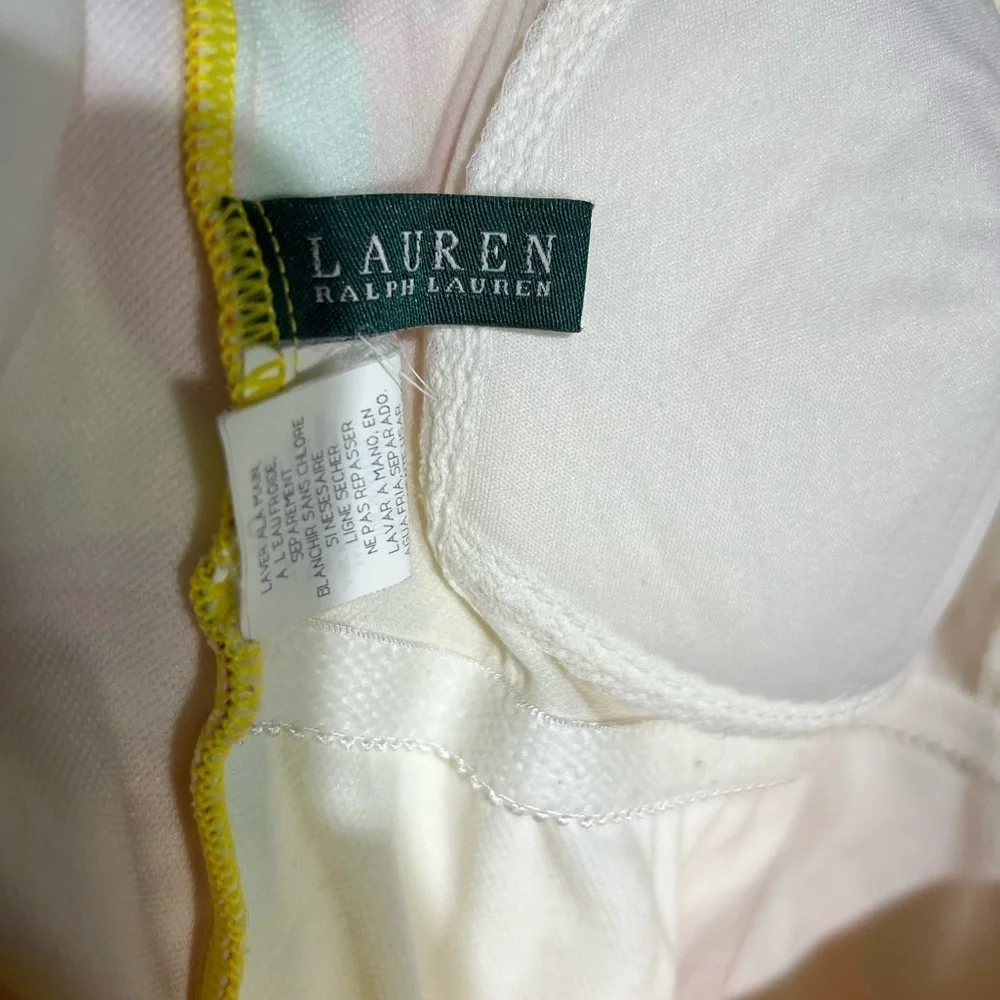 Lauren Ralph Lauren Floral Scoop Back One Piece Swimsuit Sz 10